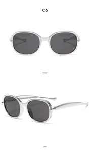 Vues détaillées de face et de côté de lunettes de soleil vintage pour enfants en métal