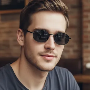 Retro Oval Metal Frame Sunglasses UV400 Protection Vintage Fashion Eyewear For Men Women Outdoor Driving