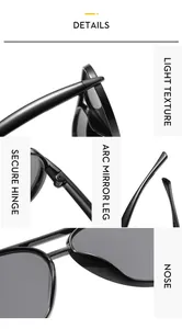Detail view of durable hinges and lightweight arc legs on classic aviator kids sunglasses