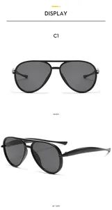 Detailed front and side view of classic double-bridge pilot sunglasses for kids
