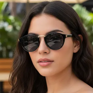 Vintage Round Sunglasses UV400 Protection PC Metal Frame Y2K Retro Cat Eye Eyewear Outdoor Fashion For Women Men