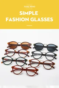 Multi-color retro round frame sunglasses and glasses collection with metal bridge details