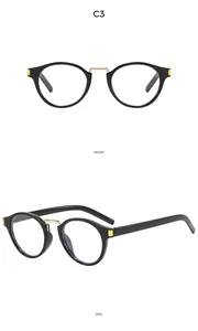 Front and side views of vintage cat eye sunglasses with black frame and gold metal hinges