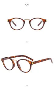 Front and side views of round retro tortoiseshell sunglasses with golden metal bridge
