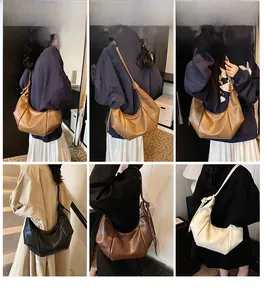 Collage of chic pleated hobo bags in various colors showing shoulder bag styling for women