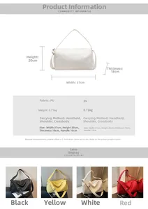 Detailed size specifications and color options for large capacity PU leather pillow bag