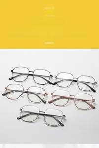 Dettagli di cinque colori di montature per occhiali geometrici in metallo per un look sobrio