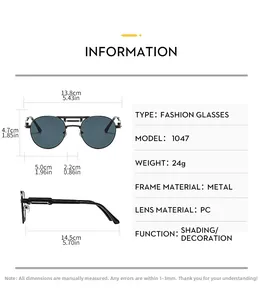 Tableau détaillé des tailles pour lunettes aviateur en métal avec dimensions et mesures