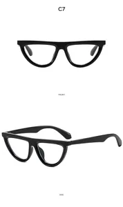 Front and side view of cat-eye sunglasses with bold black frames and modern wide temples