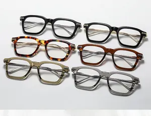 Collection détaillée de lunettes de soleil vintage carrées en six couleurs élégantes