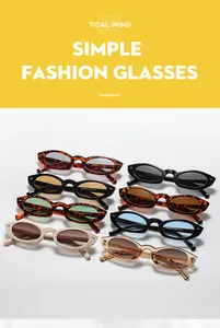 Auswahl an bunten Vintage Katzenaugen-Sonnenbrillen in Schwarz, Leopard und Beige