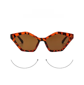 Détail de lunettes de soleil géométriques oversize écaille avec verres marrons