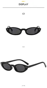 Front- und Seitenansicht der schwarzen Cat-Eye-Sonnenbrille mit Nieten im Retro-Stil