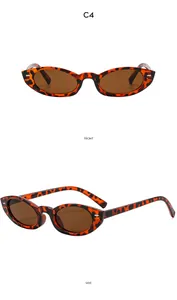 Vorder- und Seitenansicht der Vintage Katzenaugen-Sonnenbrille mit braunen Gläsern