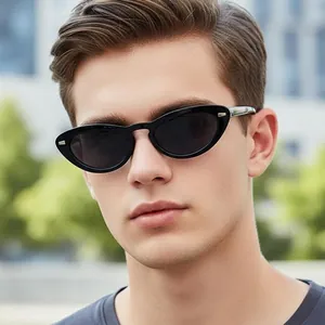 Retro Oval Cat Eye Sunglasses UV400 Protection PC Frame AC Lens Vintage Fashion Eyewear For Outdoor Travel Driving