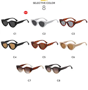 Selection of eight retro cat-eye sunglasses in multiple colors and vintage Y2K styles