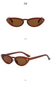 Front and side view of retro oval tortoise shell sunglasses with silver metal rivets