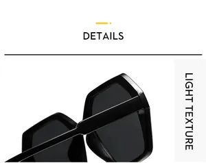 Détail de la charnière durable et des branches de lunettes polygonales au fini brillant