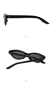 Vue détaillée du profil latéral et de la charnière arrière des lunettes œil de chat