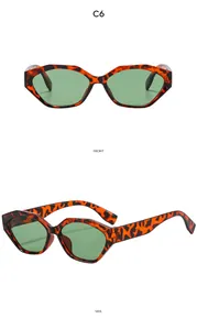 Vues de face et de profil des lunettes de soleil œil-de-chat vintage à monture écaille