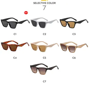 Seven colors of stylish cat eye sunglasses with resin frames for outdoor activities