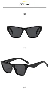 Detailed front and side view of premium black square oversized fashion sunglasses with UV lenses