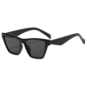 Fashionable oversized rectangular black sunglasses with retro hip-hop style for outdoor use