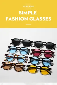 Various color options for retro oval sunglasses showing diverse frames and lenses