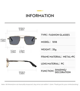 Detailed size specifications and measurements of these retro double-bridge metal sunglasses