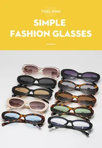 Collection de lunettes de soleil ovales rétro Y2K en plusieurs coloris et verres