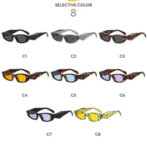 Collezione di occhiali da sole hip-hop squadrati in 8 colori con montature tartarugate