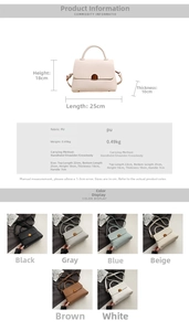 Spécifications de taille et options de couleurs pour le sac à main minimaliste en cuir