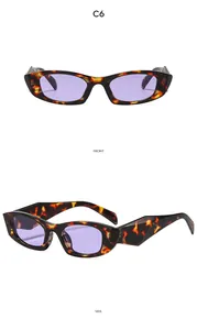 Viste frontali e laterali di occhiali da sole vintage tartarugati con lenti viola chiaro
