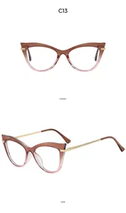 Front- und Seitenansicht der Cat-Eye-Brille mit rosa Verlaufsrahmen und goldenen Bügeln