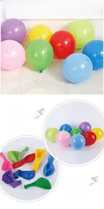 Detailed comparison of inflated and uninflated colorful latex balloons for party decoration