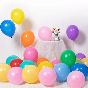 Colorful set of thick latex balloons in vibrant colors for birthday party decoration