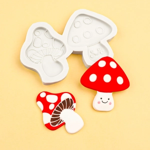 DIY silicone mold for mushroom fondant cakes and chocolate Christmas tree decorations