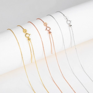 Detailed view of adjustable S925 sterling silver chains with needle pins in three colors