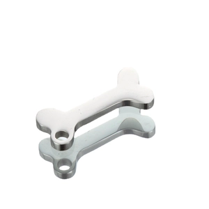 Polished bone-shaped stainless steel pet ID tag and DIY pendant with mirror reflection