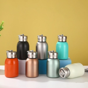 Mini 316 stainless steel vacuum flasks with ring lids in seven matte colors