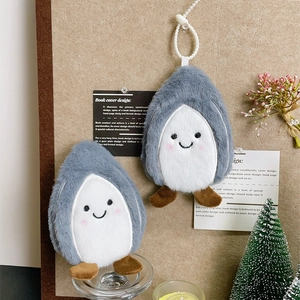 Cute Cartoon Penguin Plush Coin Purse Soft Fabric Mini Zipper Pouch Keyring Pendant Bag Sunflower Seed Shape For Girls