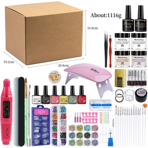 Complete nail art kit with SUNmini UV lamp electric drill colorful gel polish and glitter