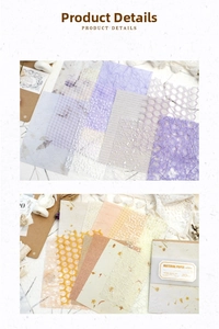 Detail of 20pcs vintage material paper with mesh and floral textures for DIY scrapbooking