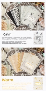 Macro view of vintage material paper with mesh texture and stone patterns for scrapbooking