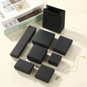 Jewelry Gift Box Matte Kraft Paper Case With Sponge Padding For Ring Earring Necklace Bracelet Minimalist Packaging