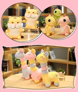 Detailed plush toy set with embroidery features and colorful animal character designs