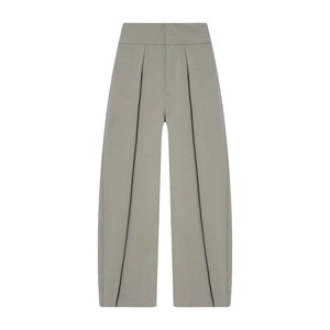 High-waisted dark grey pleated balloon trousers with casual wide-leg silhouette