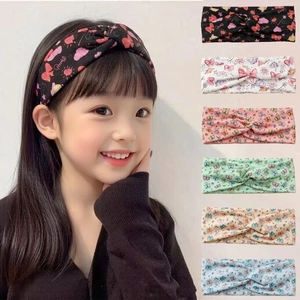 Elastic Headbands Kids Women Butterfly Heart Print Cross Knot Sporty Hair Bands Soft Breathable Stretchy Fabric