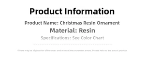Detailed specifications of miniature resin Christmas tree ornament with material info