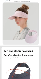 Detail of high-elasticity soft headband on sun visor with memory rebound feature